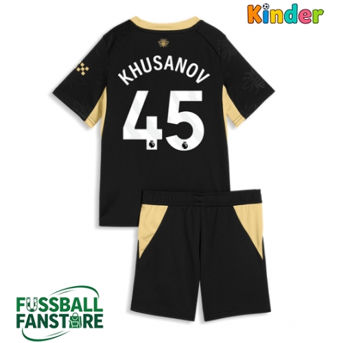 Manchester City Abdukodir Khusanov #45 Replik Auswärtstrikot Kinder 2026-27 Kurzarm (+ Kurze Hosen)